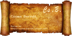 Csoma Bernát névjegykártya